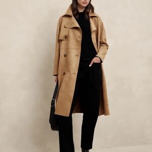 Banana Republic Tan Suede Trench Coat